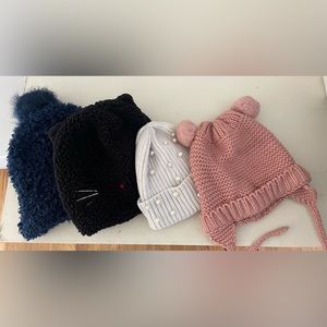 Bundle winter hats for girls! They work from size 3T to 5T. (Zara, Target..)